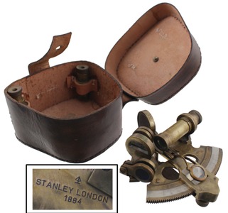 Unmarked: Small Brass Nautical Octant