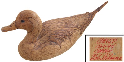 Bob Gilmore, Modesto, California: Hand Carved Wooden Duck Decoy