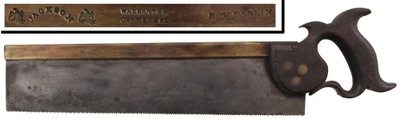 Jackson & Co., Wm./Monroe, N.Y.: Early "Double Eagle" Brass Back Tenon Saw