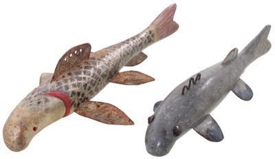 Robert Lindner, Clarence, New York: Two Upper Michigan Spear Fishing Decoys