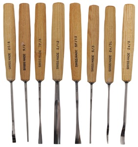 Pfeil Swiss Made, Langenthal, Switzerland: Lot Of Eight Extra Clean Carving Tool