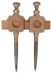 Unmarked: Pair Of Massive Brass Trammels