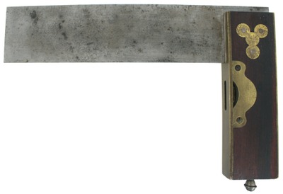 Disston & Morss (Unmarked): Mahogany & Brass 8" Try Square