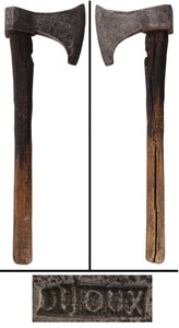 Dijoux/France: Early Single Bevel Hewing Axe