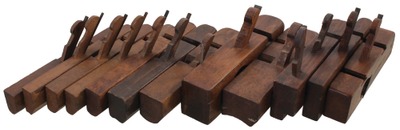 Multiform Molding Plane Company, Charlestown, Massachusetts: Lot Of 12 Clean Inte Hdld. Molding Planes