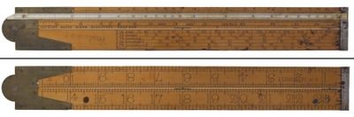 James Rowe, Birmingham, England: Early 19th C 2 Fold Folding Rule