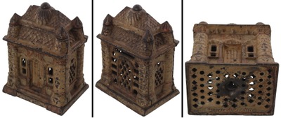 J. & E. Stevens & Company, Cromwell, Connecticut: Rare 'fou Tower Cast Iron Still Bank