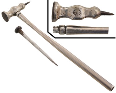 William Hutton & Sons, Ltd., Sheffield, England: Rare Reg. Design "Barrister's" Hammer