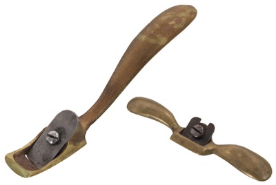 Assorted Makers: Two Cast Brass Pattern Mkrs. Spoke Shaves