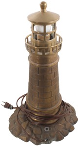Unmarked: Unus. Cast Brass Lighthouse Lamp