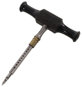Collin, Paris, France: Early Ebony "T" Hdl. Trepanning Tool