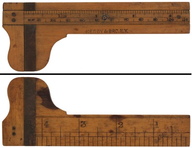 Kerby & Bro., New York, New York: Boxwood, Brass & Maple Caliper Rule