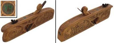 E.C. Emmerich, Remscheid, Germany: Craftsman's Whimsy Carved Rabbet Plane