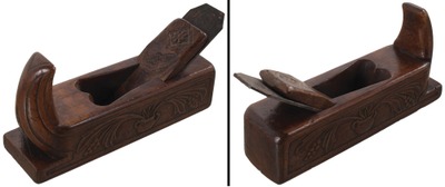 Unmarked: Artfully Carved Waln Body Smooth Plane