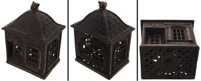 J. & E. Stevens & Company, Cromwell, Connecticut: "Home Savings Bank" Cast Iron Still Bank
