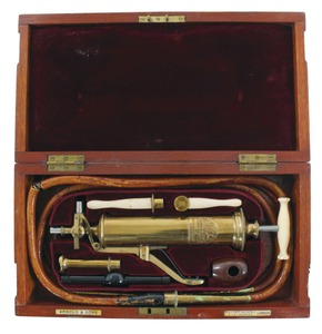 Arnold & Sons, London, England: Elaborate 19th C. Br Brass & Bone Enema K