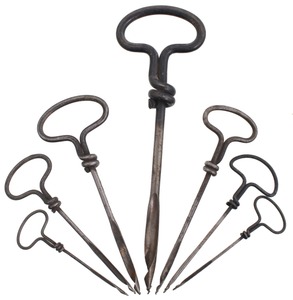Unmarked: Set Of 7 Twisted Wire Gimlets