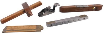 Stanley Rule & Level: Lot Of Five Clean Woodworking Tools