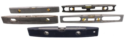 Assorted Makers: Five Metallic "Torpedo" Levels