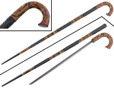 Unmarked: Carved & Decorated Gentleman's Walking Stick