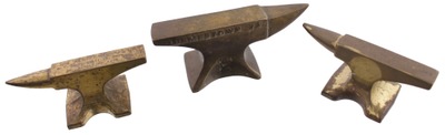 Assorted Makers: Three Cast Brass Advertising Anvils