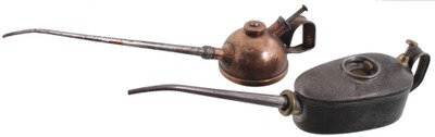 Assorted Makers: Two Early Long Spour Oil Cans