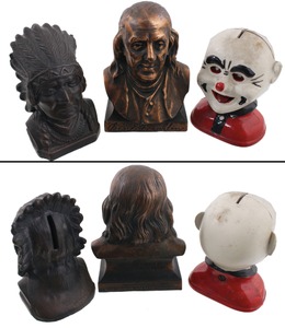 Assorted Makers: Three Figural Still Banks