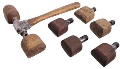 Unmarked: Unus. Wood Head Body Work Hammer