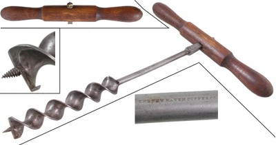 New Haven Copper Company, Seymour, Connecticut, No. 6: Early 1 1/2" "T" Auger Handle