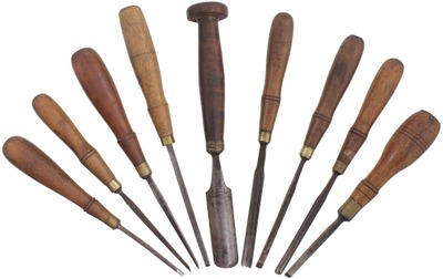 Assorted Makers: Lot Of Tang Type Chisels And Gouges