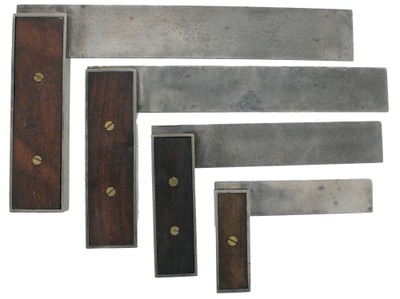 Stanley Rule & Level, No. 10: Four Cast Iron Bound Try Squares