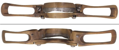 Unmarked: Extra Steep Curve Cast Brass Spoke Shave