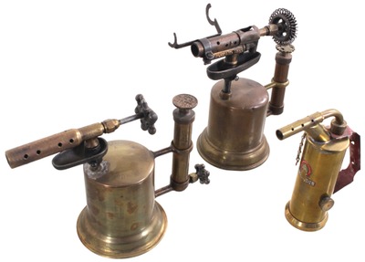 Assorted Makers: Three Clean Brass Blowtorches