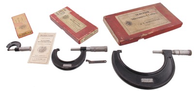 J.T. Slocomb Company, Providence, Rhode Island: Three Original Box Micrometers