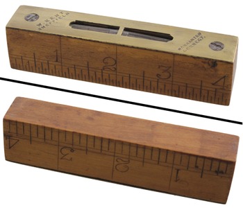 W. Kent, Sheffield, England: Unus. 4" B'wood Comb. Rule & Level