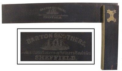 Barton Brothers, Sheffield, England: Early Etched Blade Try Square