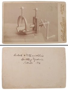 Charles O. Bulock & Alexander E. Mclachlin, York Center, Pennsylvania: Orig. Studio Card Of Patent Centering Mac