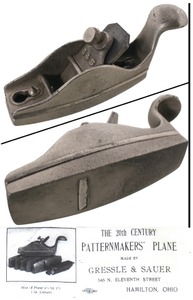 Gressle & Sauer/Hamilton, O.: Cast Iron Pattern Mkrs. Sole Plane