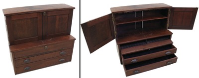 Unmarked: Ca. 1890's Walnut Tool Chest