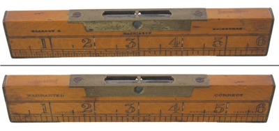 A. Mathieson & Son, Glasgow & Edinburgh, Scotland: Rare 6" Combination Rule & Level