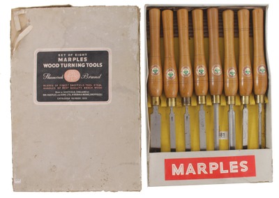 Wm. Marples & Sons, Sheffield, England, No. 1002: Full Set Of Eight Turning ChiselsGouges
