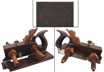 Willis Thrall & Son, Hartford, Connecticut: Handled Rosewood Plow Plane