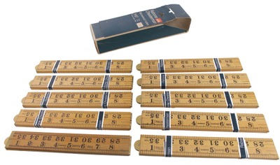 Rabone Chesterman, England: Full Box Of 10 Unuse Folding Rule