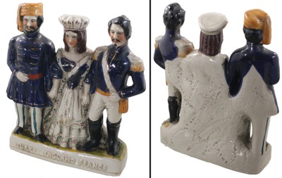 Unmarked: Staffordshire Cerami Figure Of 3 Leaders