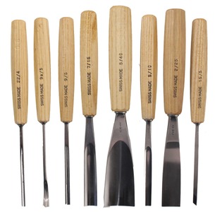 Pfeil Swiss Made, Langenthal, Switzerland: Lot Of Eight Extra Clean Carving Tool