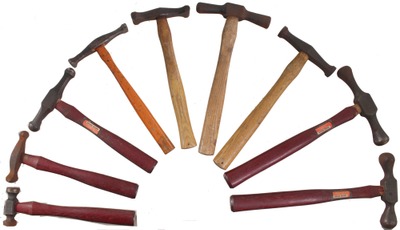 Assorted Makers: Wkg. Set Of Metal Working Hammers