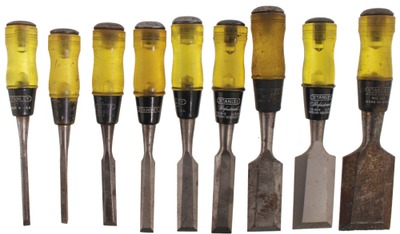 Stanley Tools, No. 60: Set Of 9 Bevel Edge Chisels