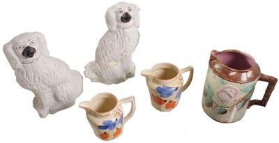 Assorted Makers: Lot Of Five Majolica Pottery Items