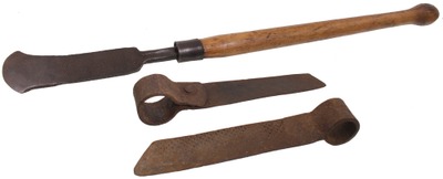Unmarked: Three File Forged Lumberman's Tools