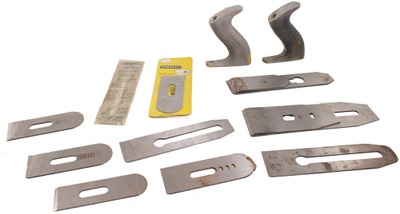 Stanley Rule & Level: Lot Of Plane Parts & Cutting Irons